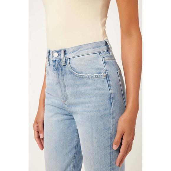 NEW DL1961 - WOMEN'S lela slim ultra high rise jeans in light seaglass - Picture 4 of 5